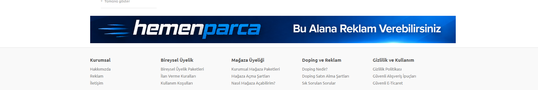 Footer Reklam Alanı